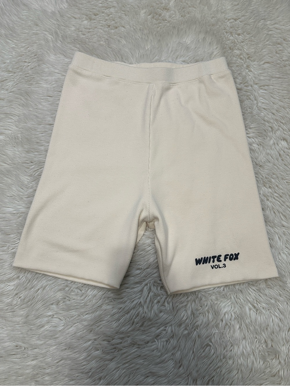 White Fox Boutique High-Waist Ribbed Bike Shorts